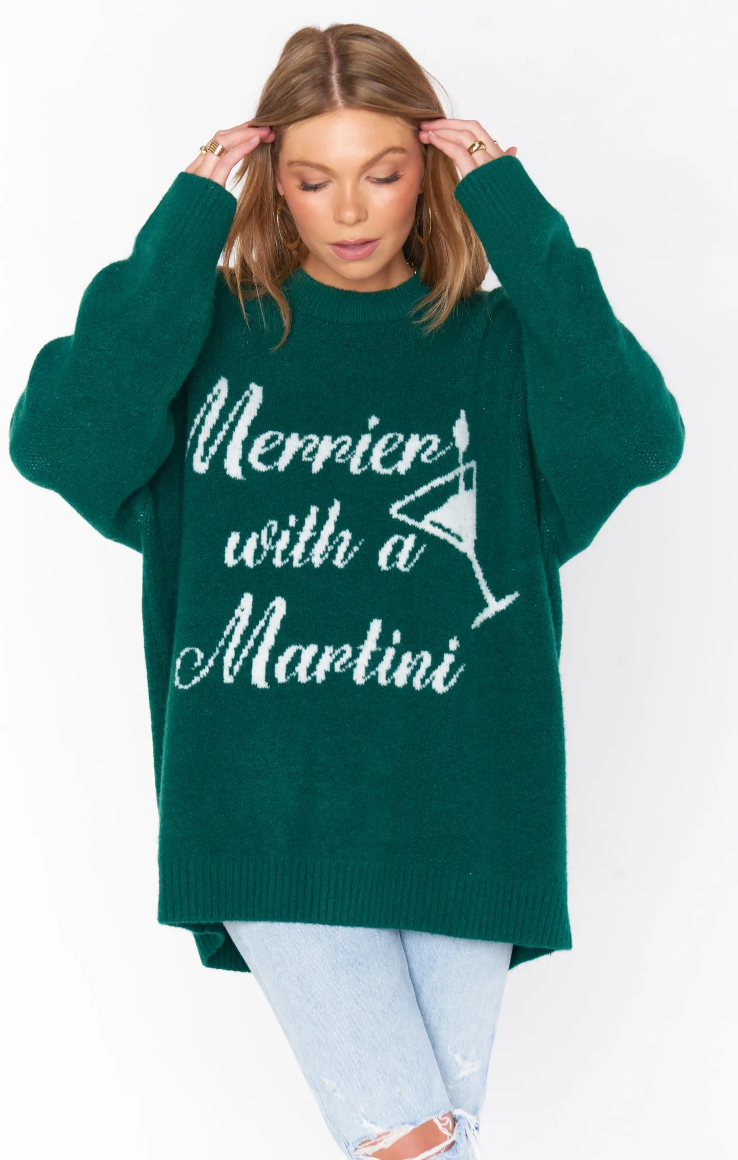 Classic Crewneck Sweater ~ Martini Graphic Knit