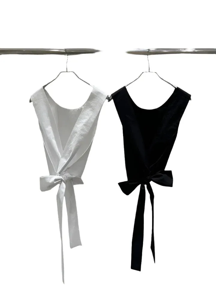 Clever Alice Tie Vest in Black or White