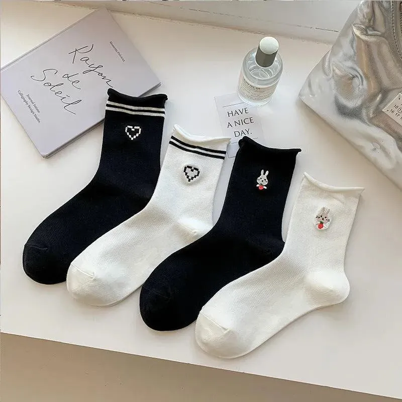 Cotton Cute Crew Socks | Women's Casual Socks | Kawaii Outfits