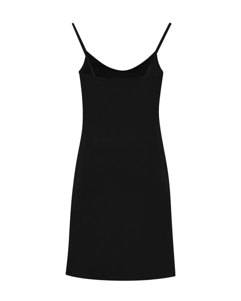 Cotton Slip Dress Black