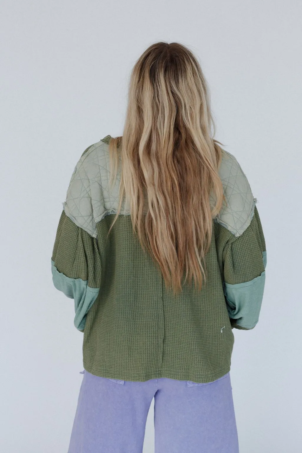 Cozy Oasis Multi Color Top - Green