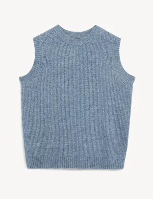 Crew Neck Knitted Vest