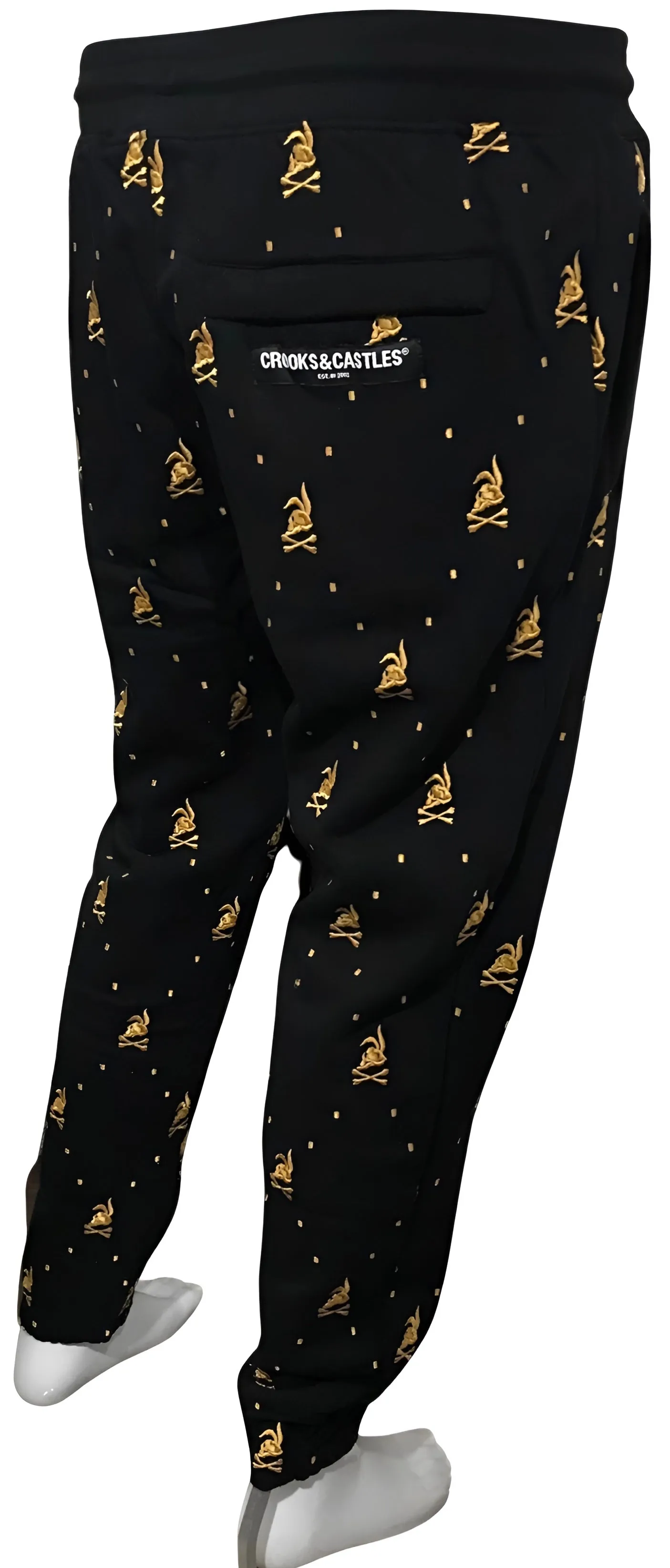 ^CROOKS & CASTLES^ (BLACK) ~SKULL BUNNY~ JOGGER SWEATPANTS