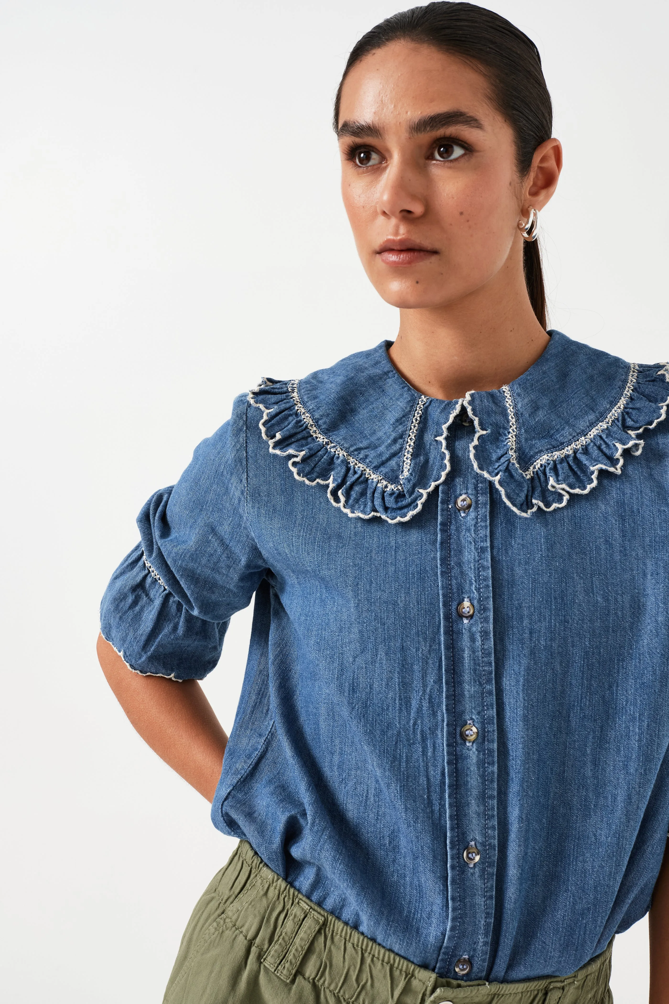 Daisy Blouse in Indigo Denim