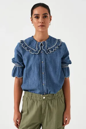 Daisy Blouse in Indigo Denim