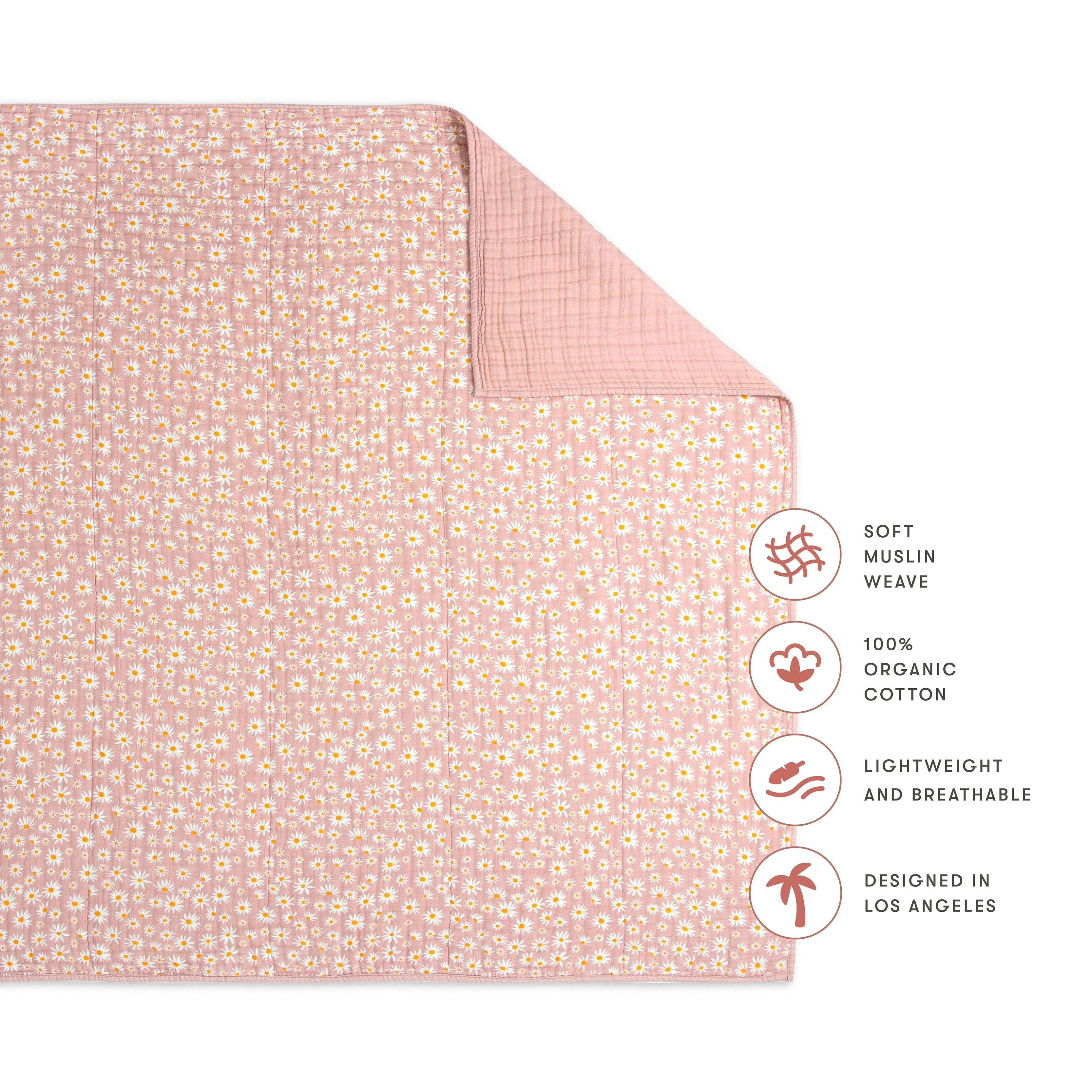 Daisy Quilt in 3-Layer GOTS Certified Organic Muslin Cotton