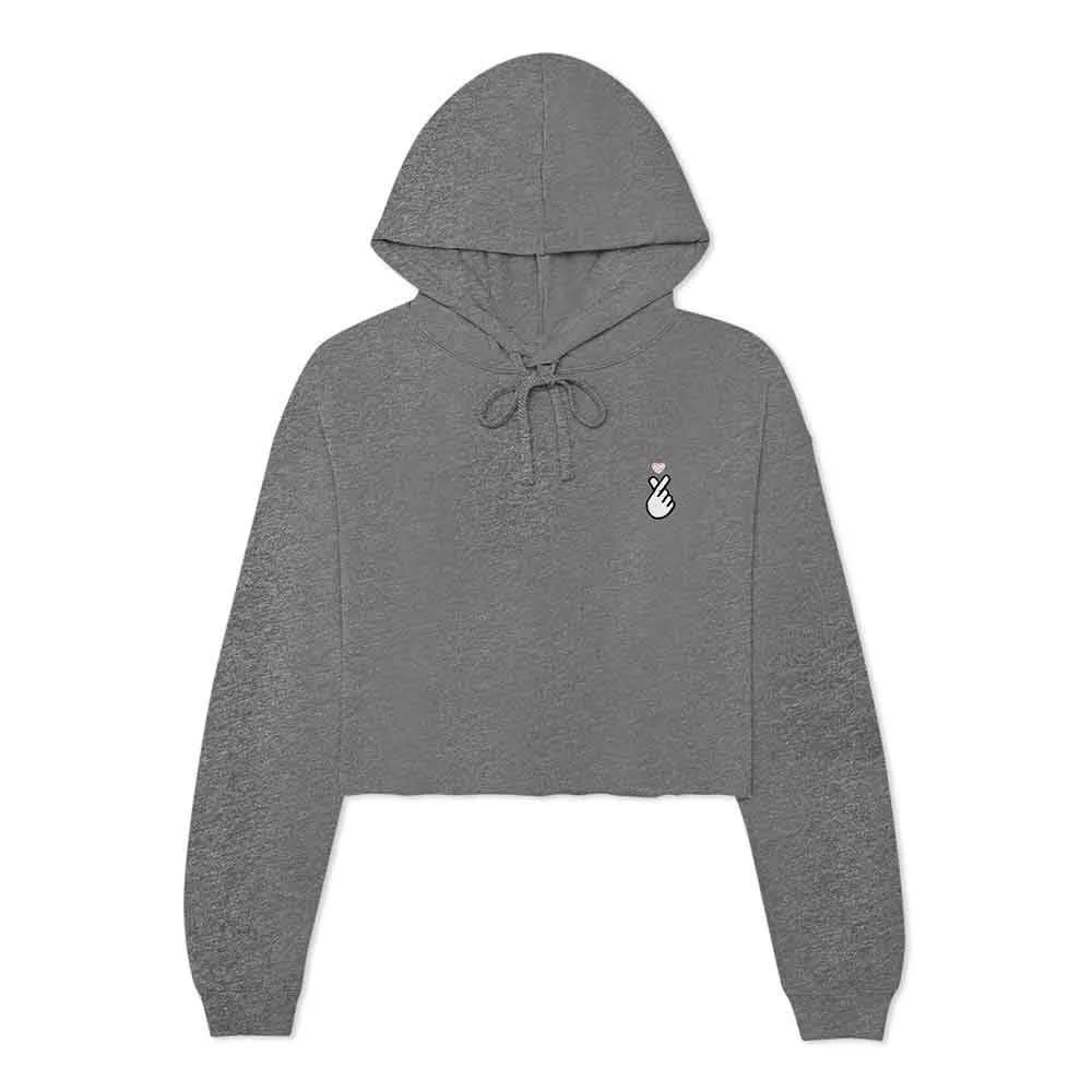 Dalix Snap Heart Cropped Hoodie