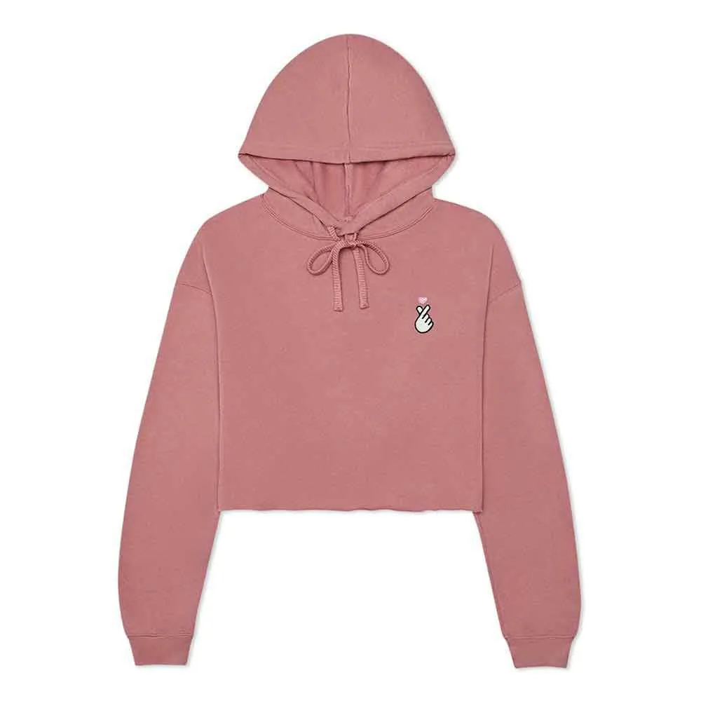 Dalix Snap Heart Cropped Hoodie