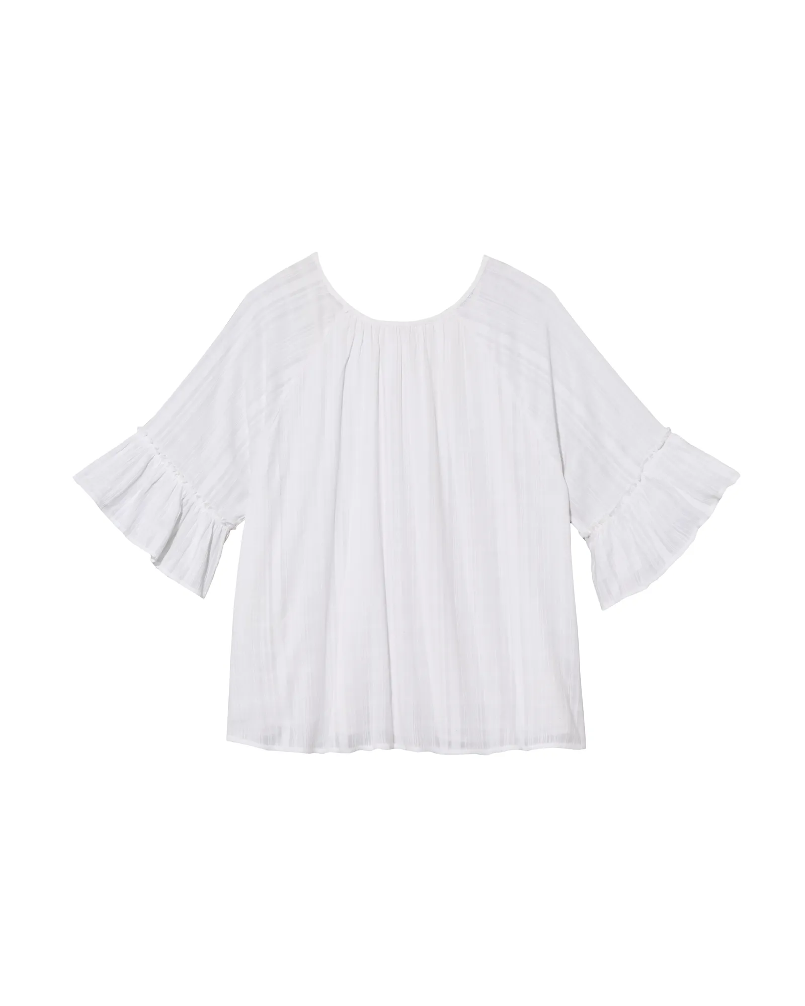 Denise 3/4 Flared Sleeve Blouse | White