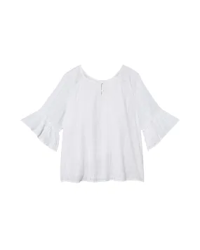 Denise 3/4 Flared Sleeve Blouse | White