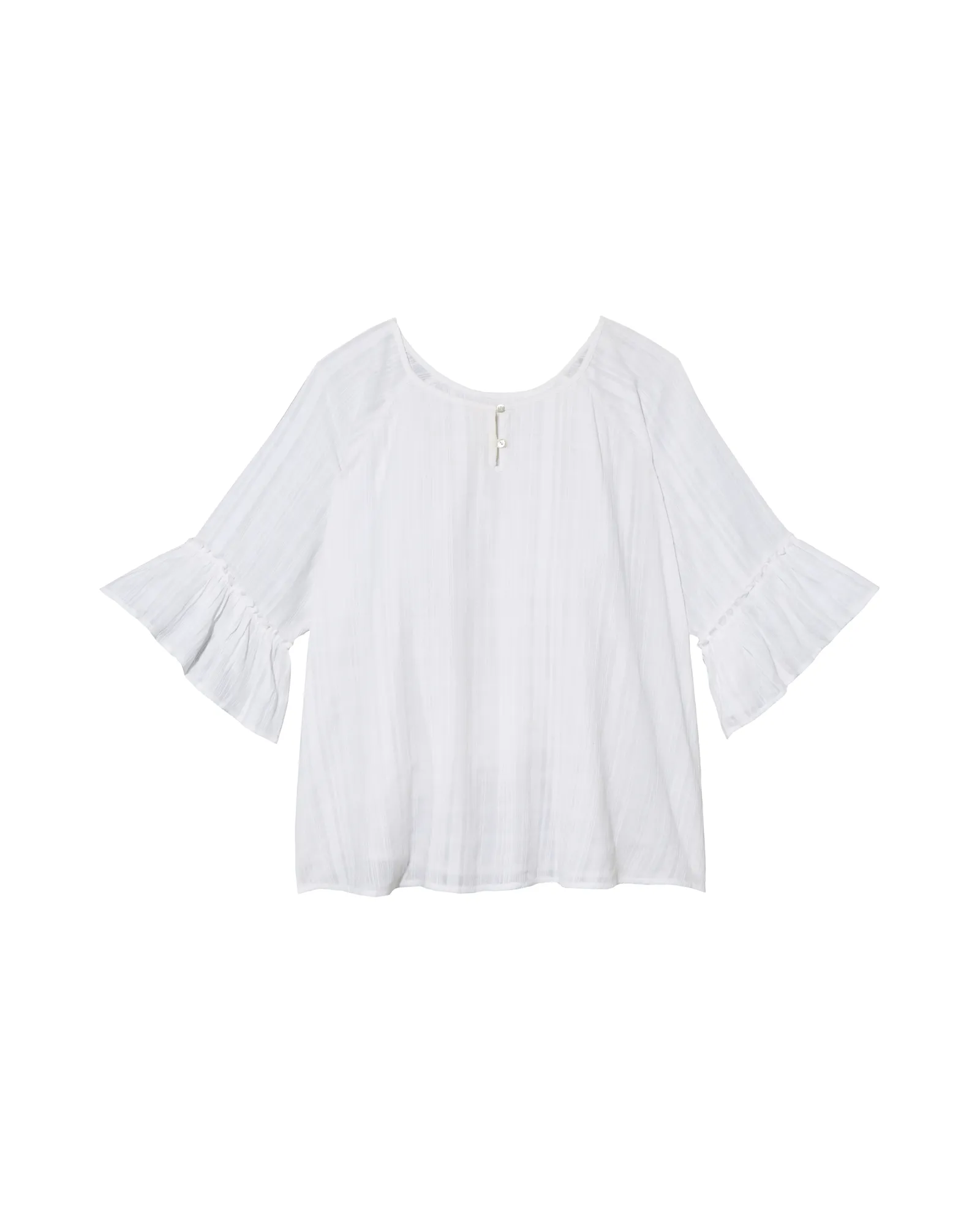 Denise 3/4 Flared Sleeve Blouse | White