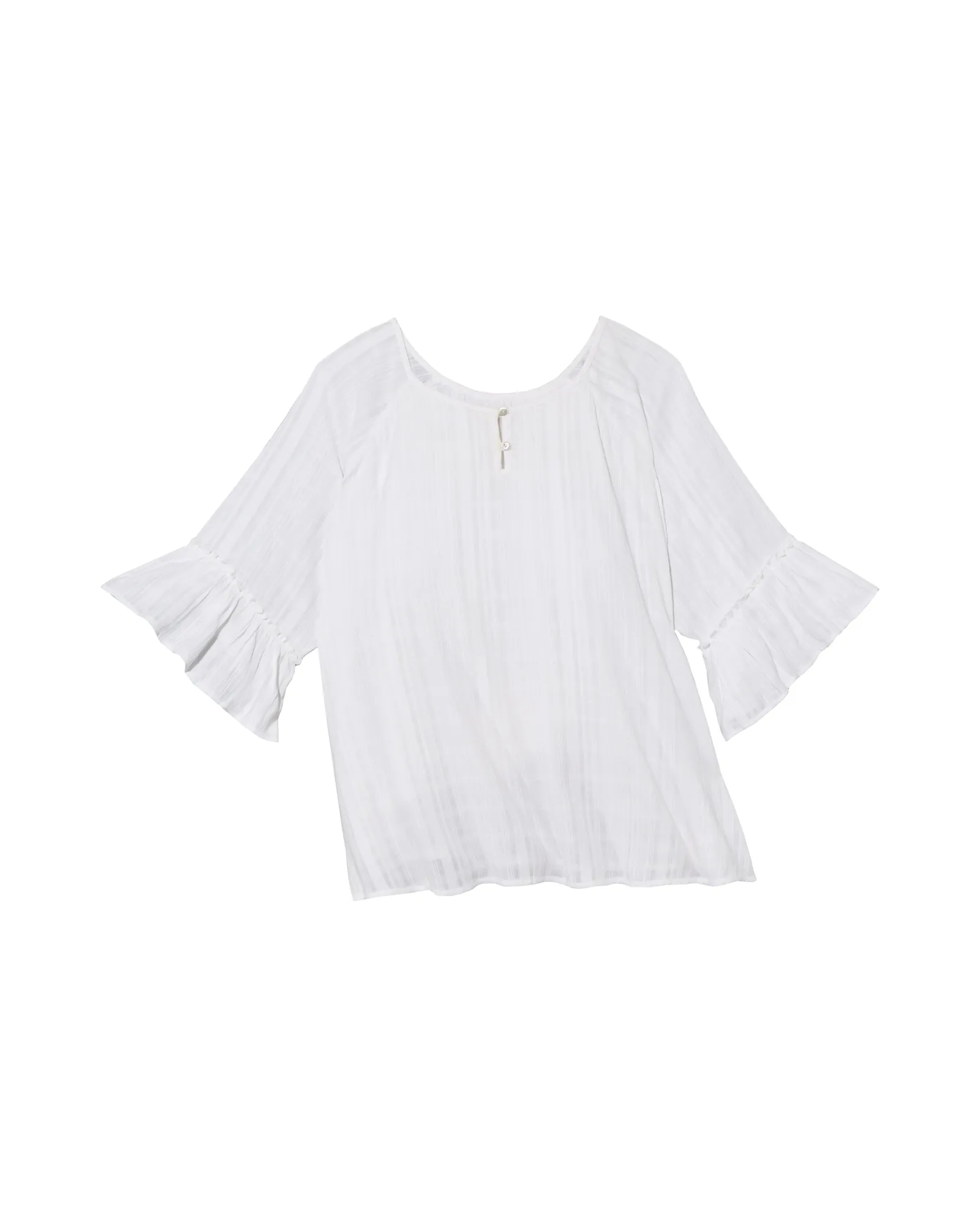 Denise 3/4 Flared Sleeve Blouse | White