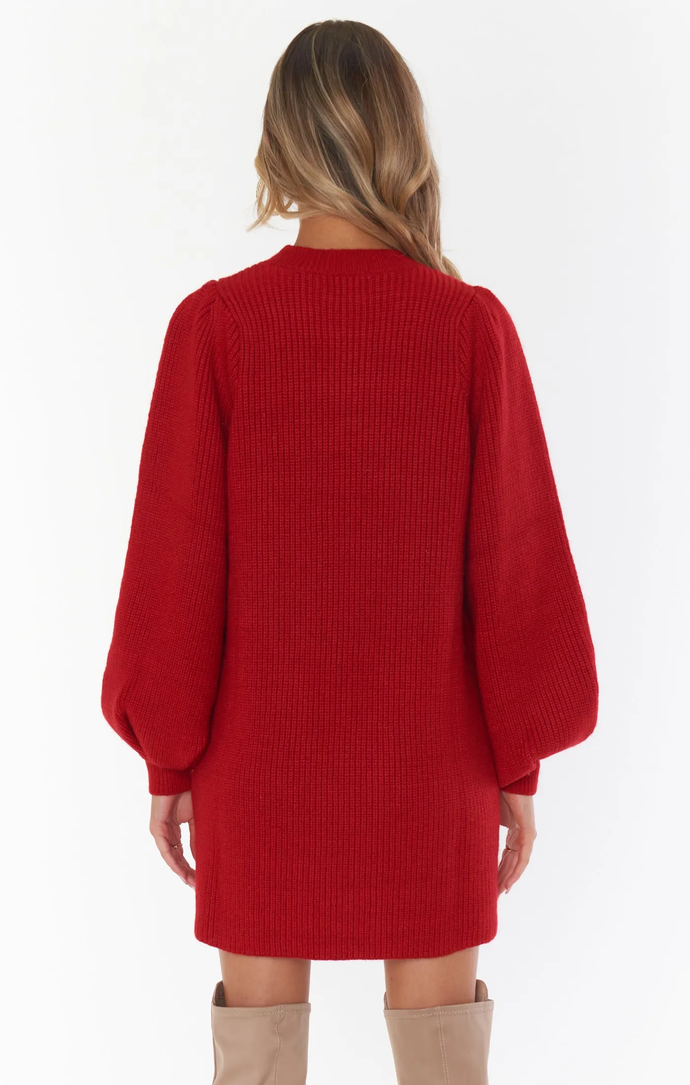 Dixon Sweater Dress ~ Red Knit