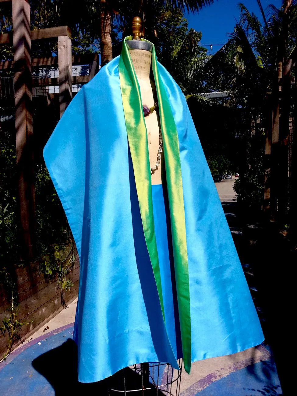 Double Sided Evening Shawl Baby Blue Peridot