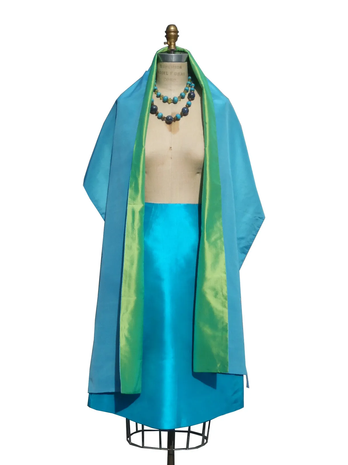 Double Sided Evening Shawl Baby Blue Peridot