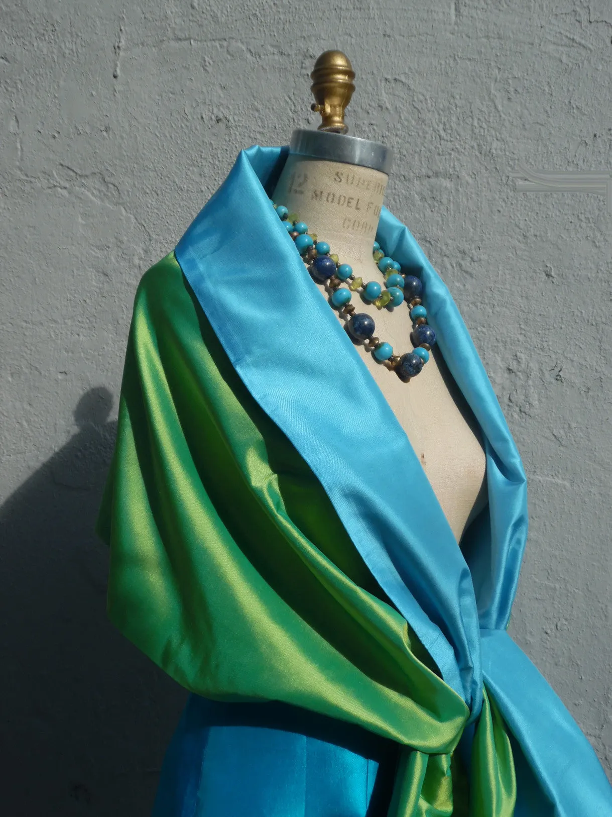 Double Sided Evening Shawl Baby Blue Peridot