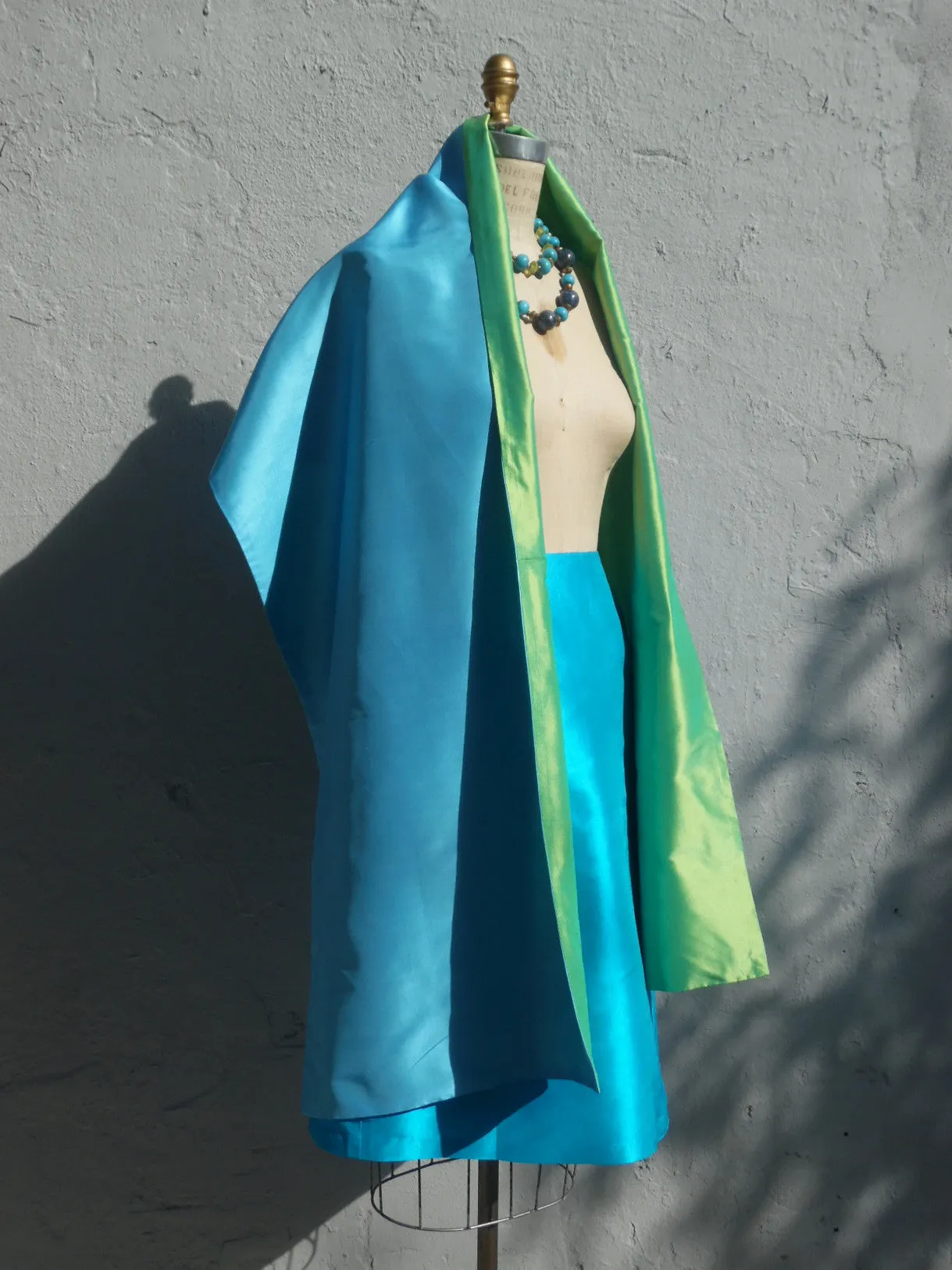 Double Sided Evening Shawl Baby Blue Peridot