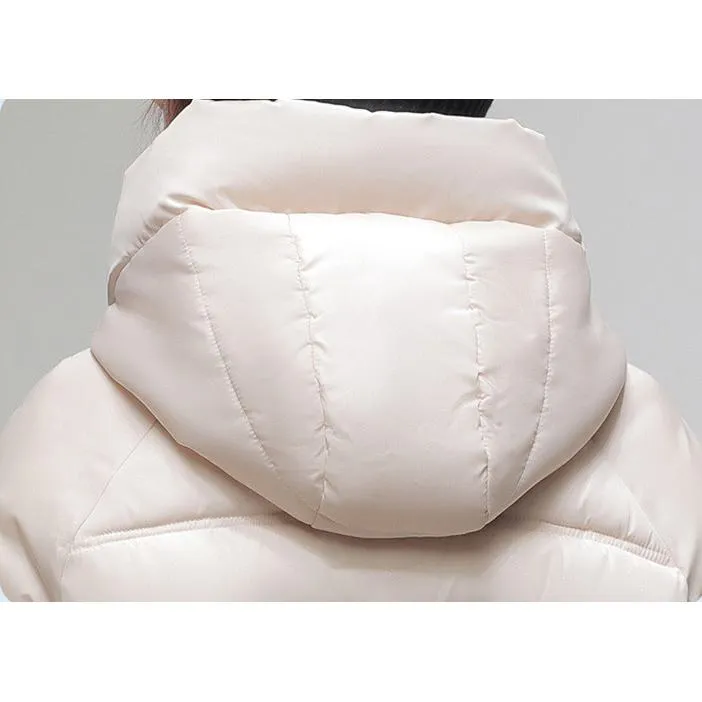 Drawstring Zip-Up Cropped Puffer Jacket