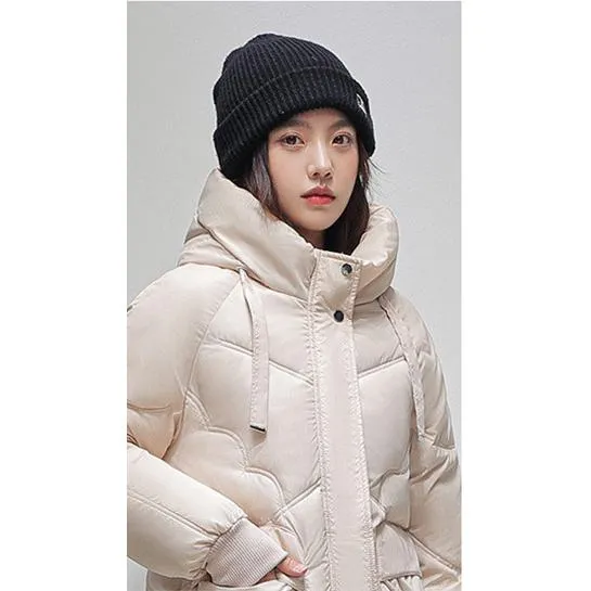 Drawstring Zip-Up Cropped Puffer Jacket