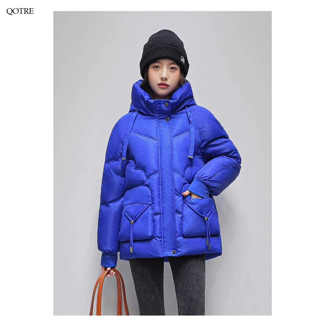 Drawstring Zip-Up Cropped Puffer Jacket