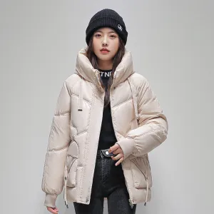 Drawstring Zip-Up Cropped Puffer Jacket