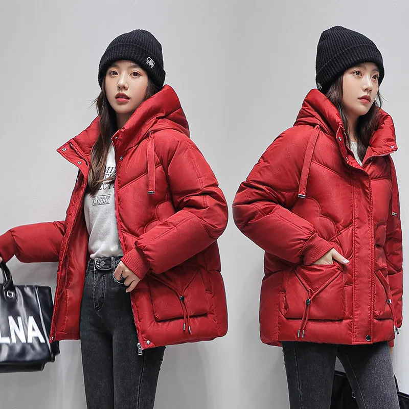 Drawstring Zip-Up Cropped Puffer Jacket