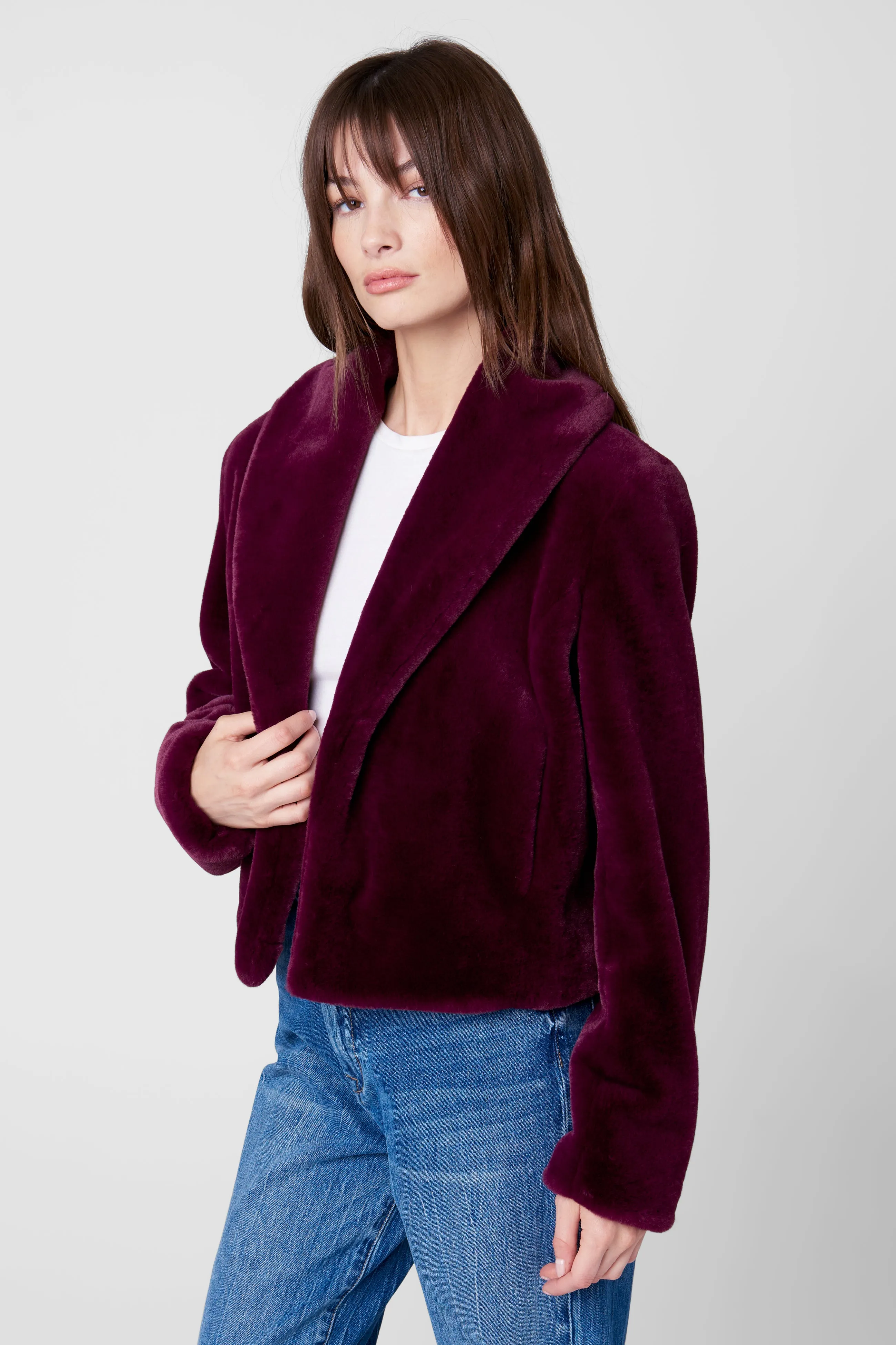 Dry Martini Faux Fur Cropped Jacket