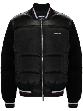 DSQUARED2 Black Mixed Puff Bomber Jacket