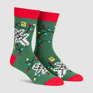 Eating Light This Holiday Men's Crew Socks - Glow in the Dark