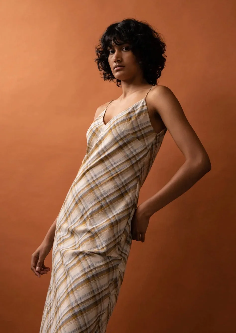 Eden Dress Ochre Tartan