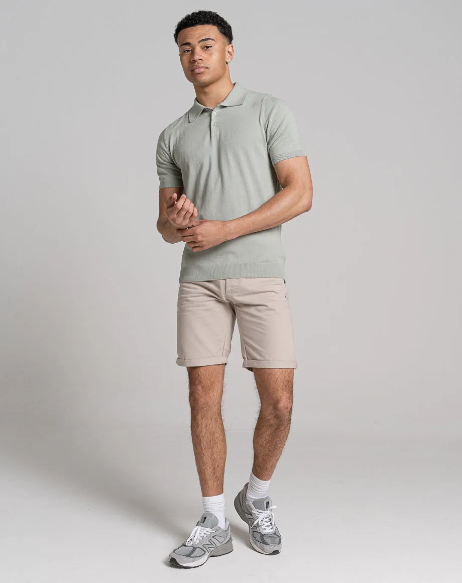 ESSENTIAL SHORT SLEEVE KNITTED POLO | MINT