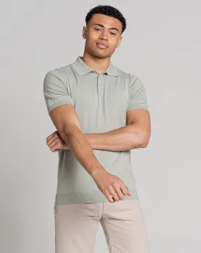 ESSENTIAL SHORT SLEEVE KNITTED POLO | MINT