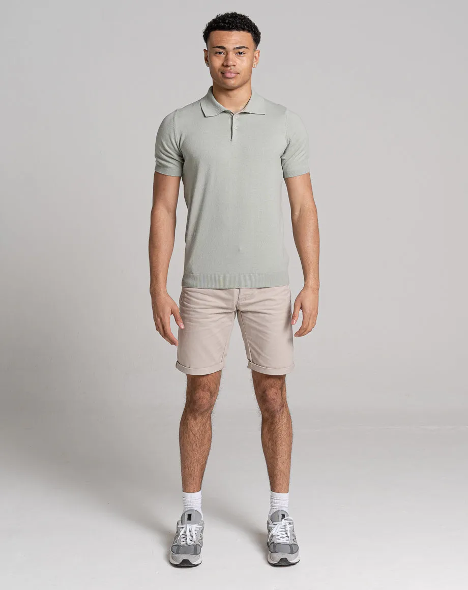 ESSENTIAL SHORT SLEEVE KNITTED POLO | MINT