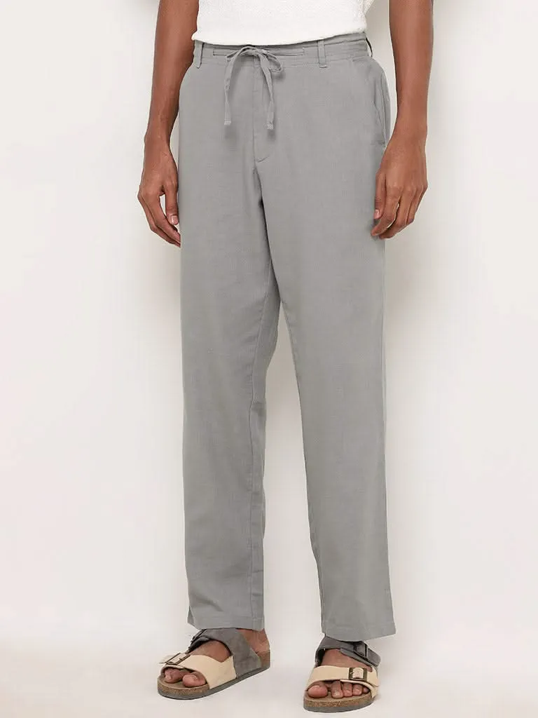 ETA Dusty Teal Relaxed-Fit Mid-Rise Cotton Blend Chinos