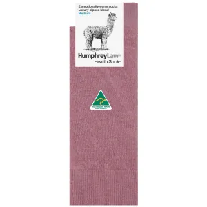 Exceptionally Warm Luxury Alpaca Blend Crew Socks in Old Rose Pink