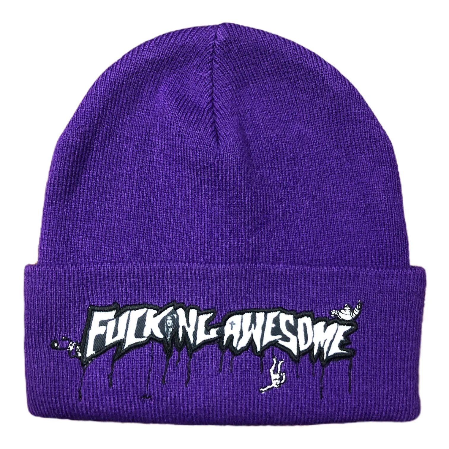 FA Awesome Virgin Stamp Cuff Beanie Purple