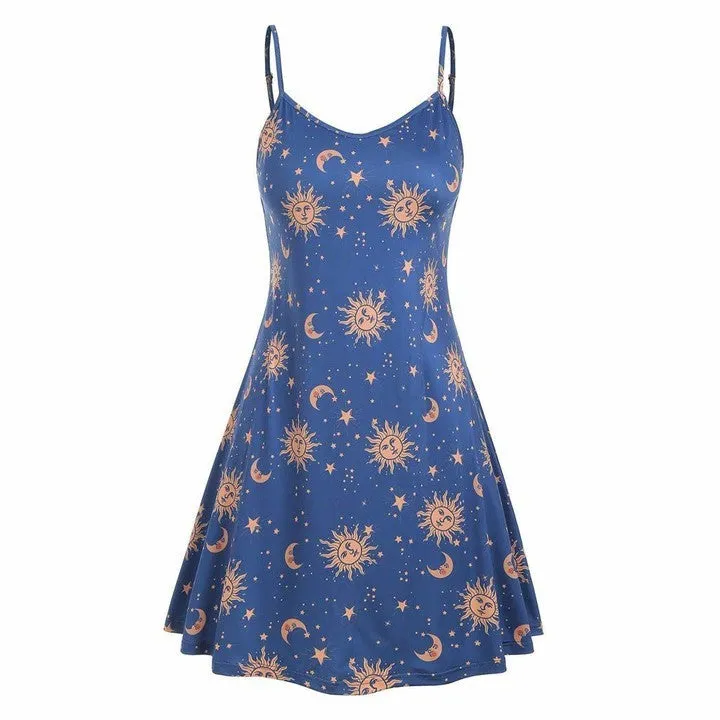 Fashion Galaxy Print Ladies Slip Dress