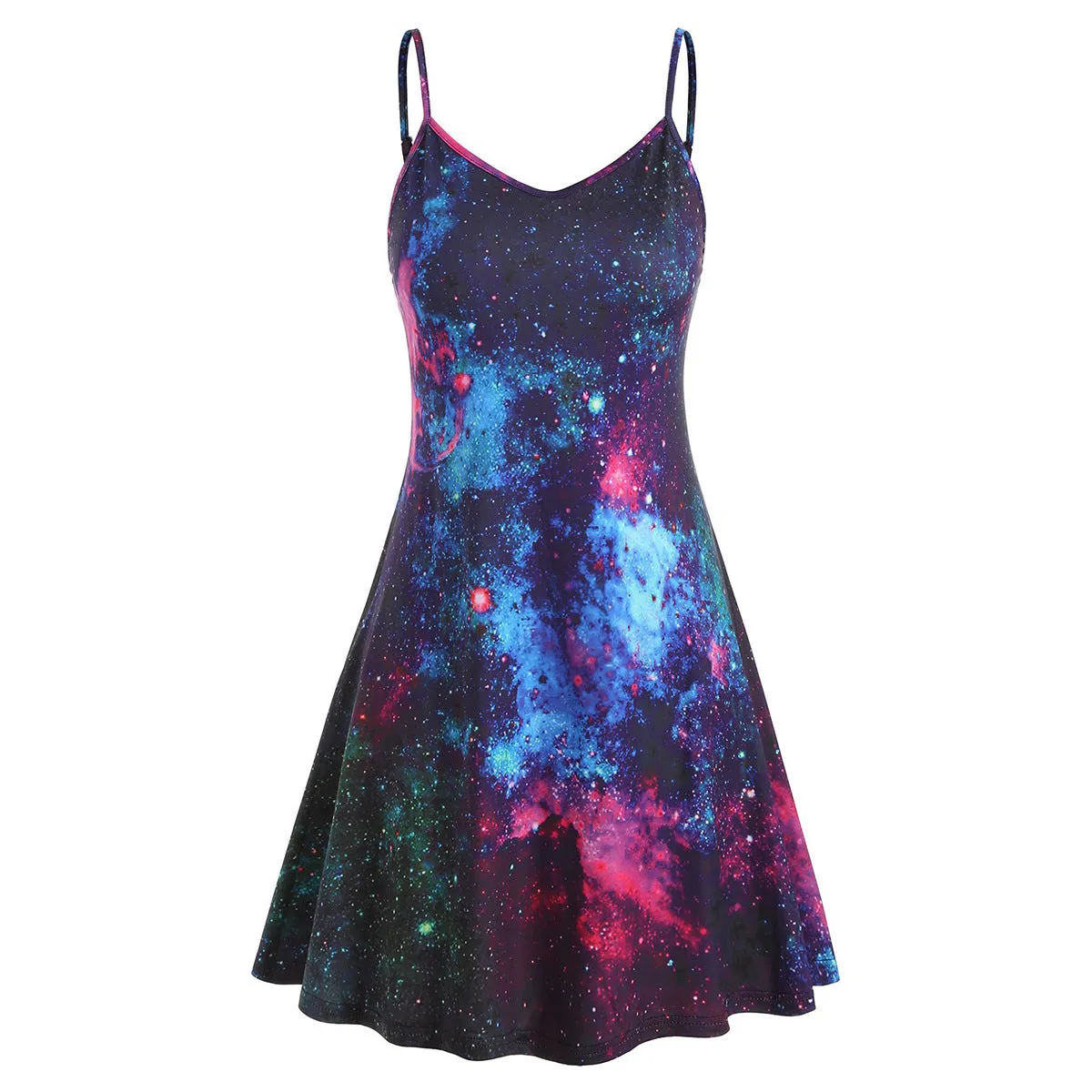 Fashion Galaxy Print Ladies Slip Dress