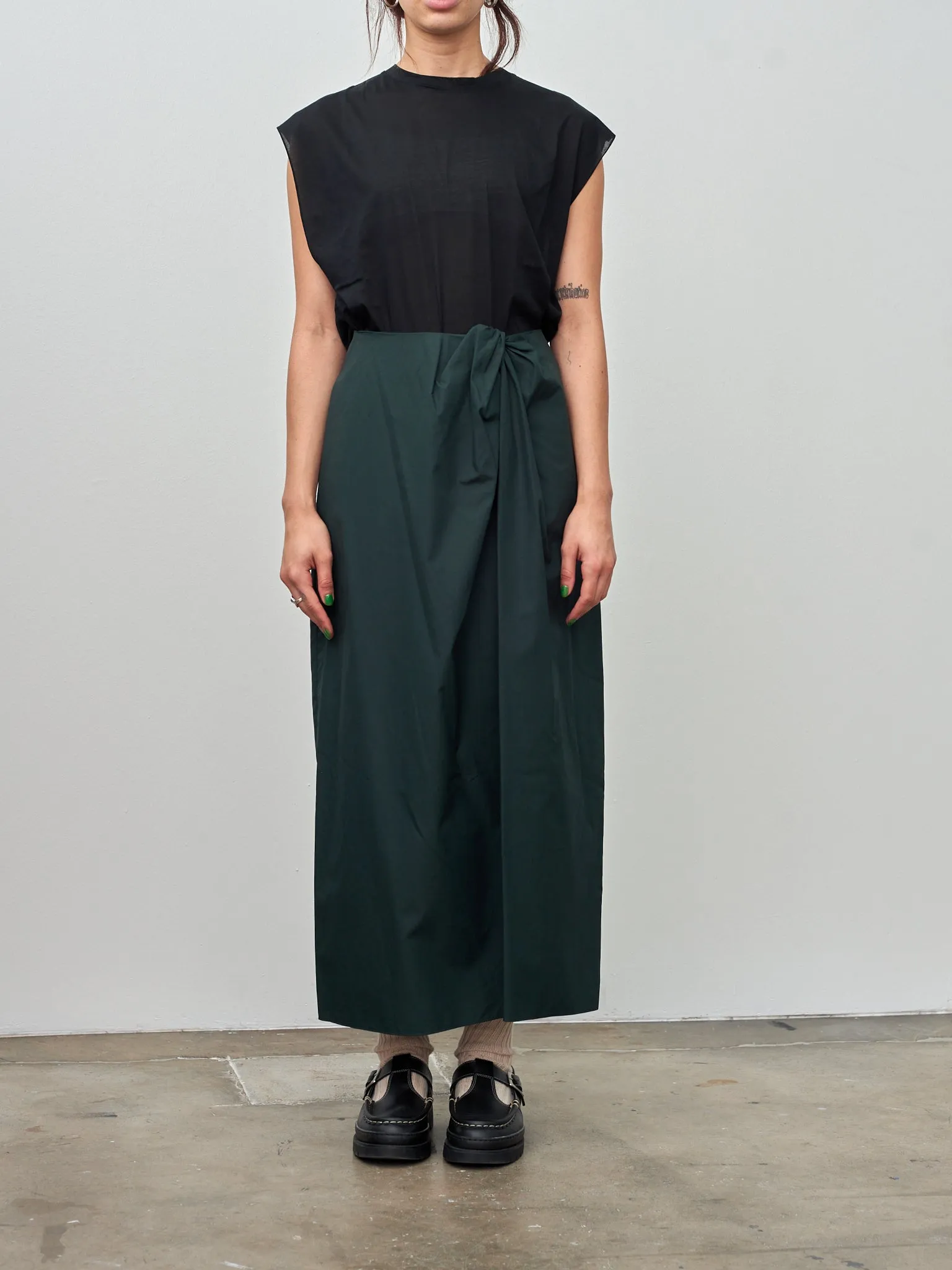 Finx Cotton Weather Twist Skirt - Dark Green