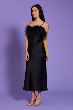 Flora Feather Slip Dress