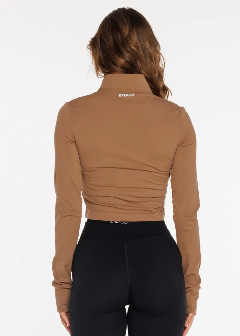 Flow Crop Jacket - Cocoa