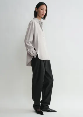 Fluid viscose-blend shirt pale grey mélange