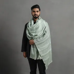 Green - Kumaun Handwoven Pure Merino Wool Shawl for Men 112