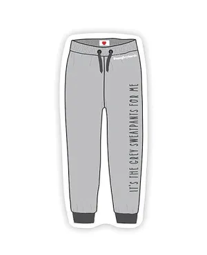 Grey Sweatpants Naughty Sticker - Pack Of 3