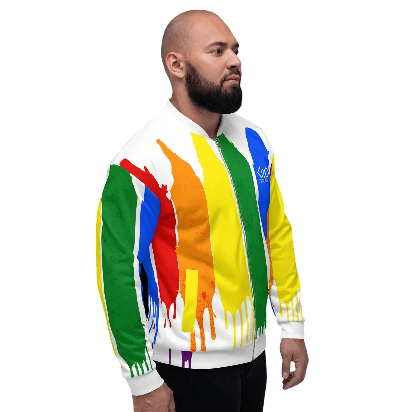 GYMPOLO Unisex Rainbow Bomber Jacket