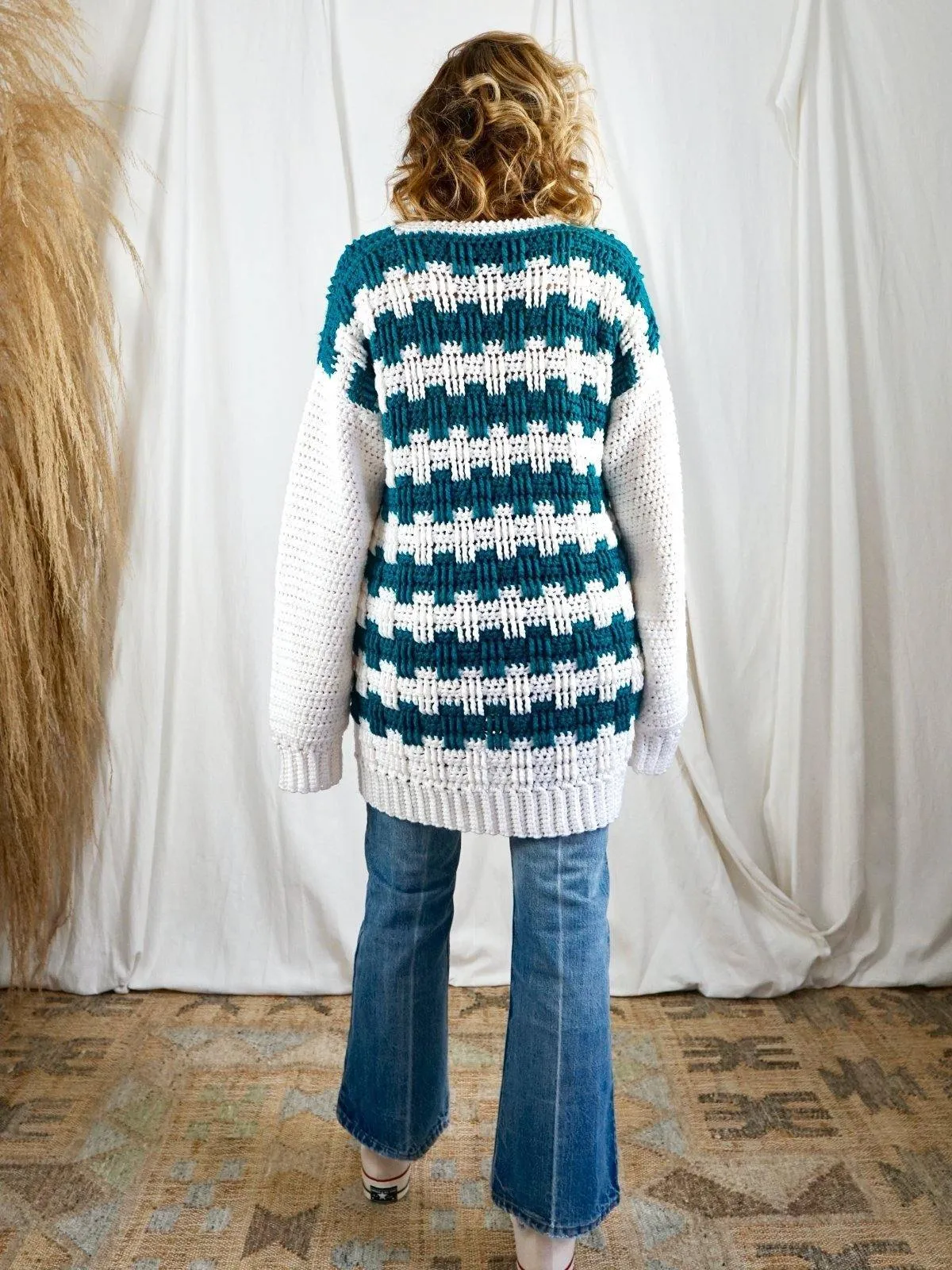 Handknit Chunky Crosshatch Sweater