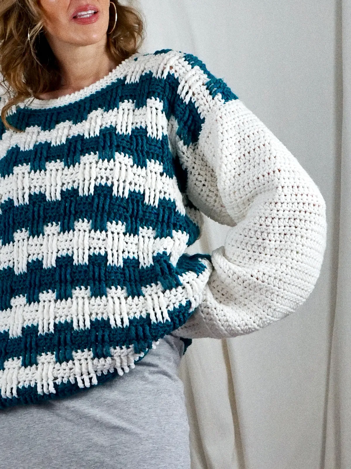 Handknit Chunky Crosshatch Sweater