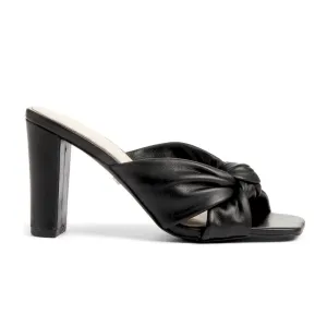 Hazel Dress Sandal in Black Leather