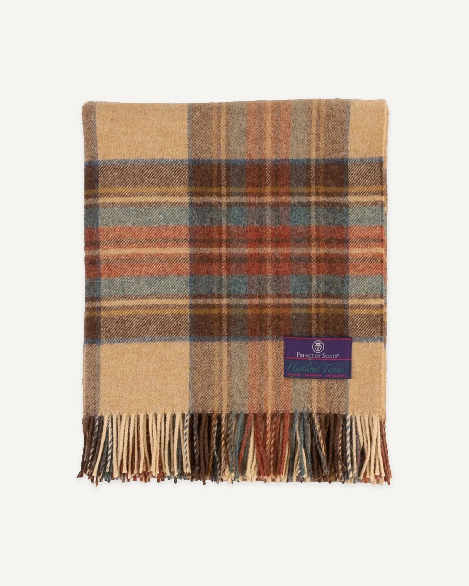 Highland Tweed Lambs Wool Plaid Throw