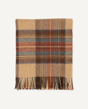 Highland Tweed Lambs Wool Plaid Throw